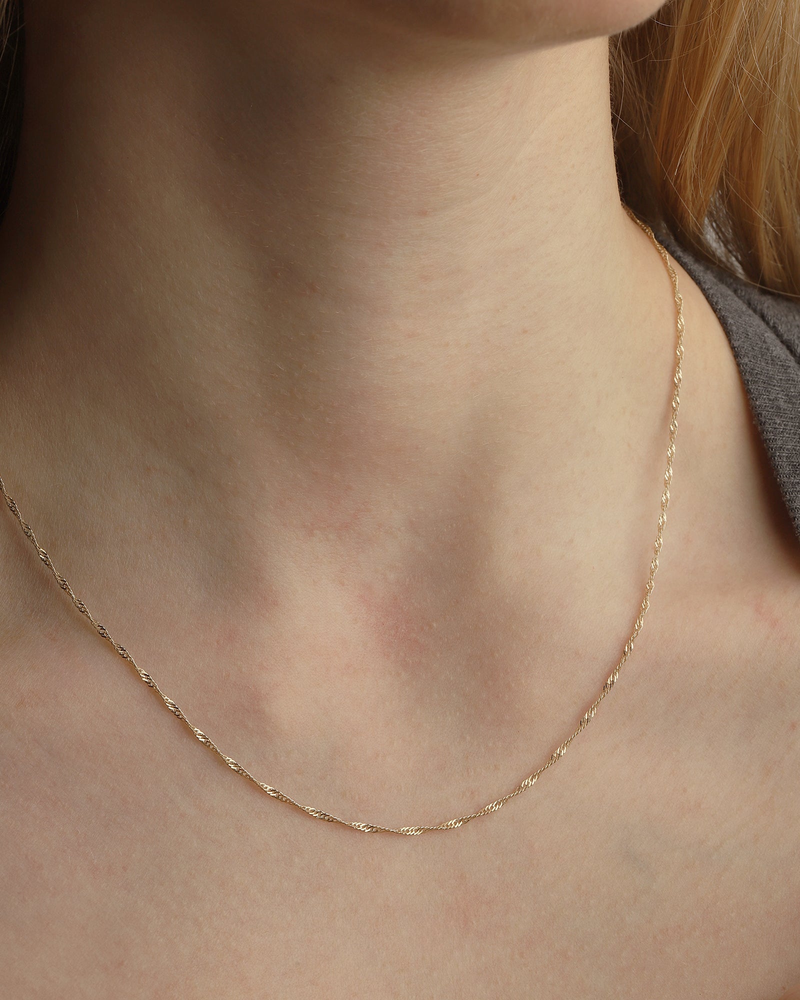 Singapore Chain Necklace 10k Yellow Gold