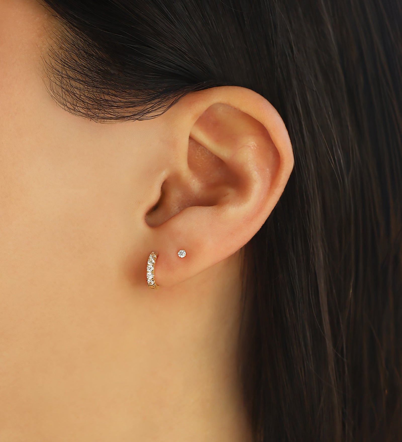 Goldhive-Round CZ 2mm Single Stud-Earrings-Blue Ruby Jewellery-Vancouver Canada