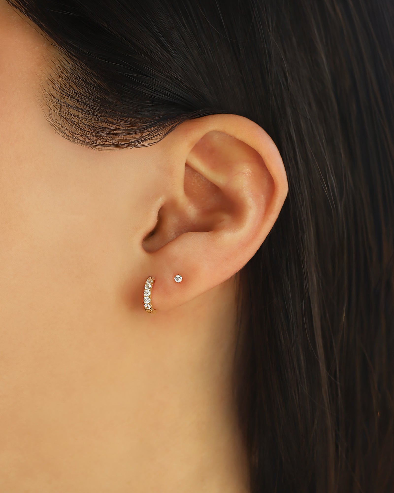 Goldhive-Round CZ 2mm Single Stud-Earrings-Blue Ruby Jewellery-Vancouver Canada