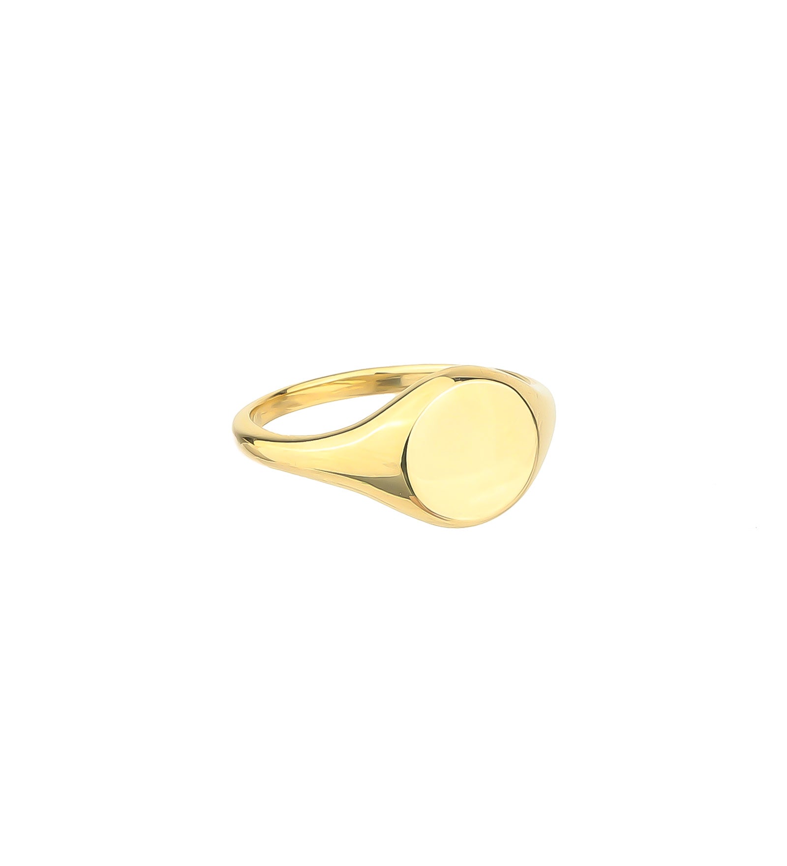 Round Flat Signet Ring 10k Yellow Gold / 6