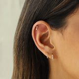 Goldhive-Baguette CZ Cartilage Stud-Earrings-Blue Ruby Jewellery-Vancouver Canada