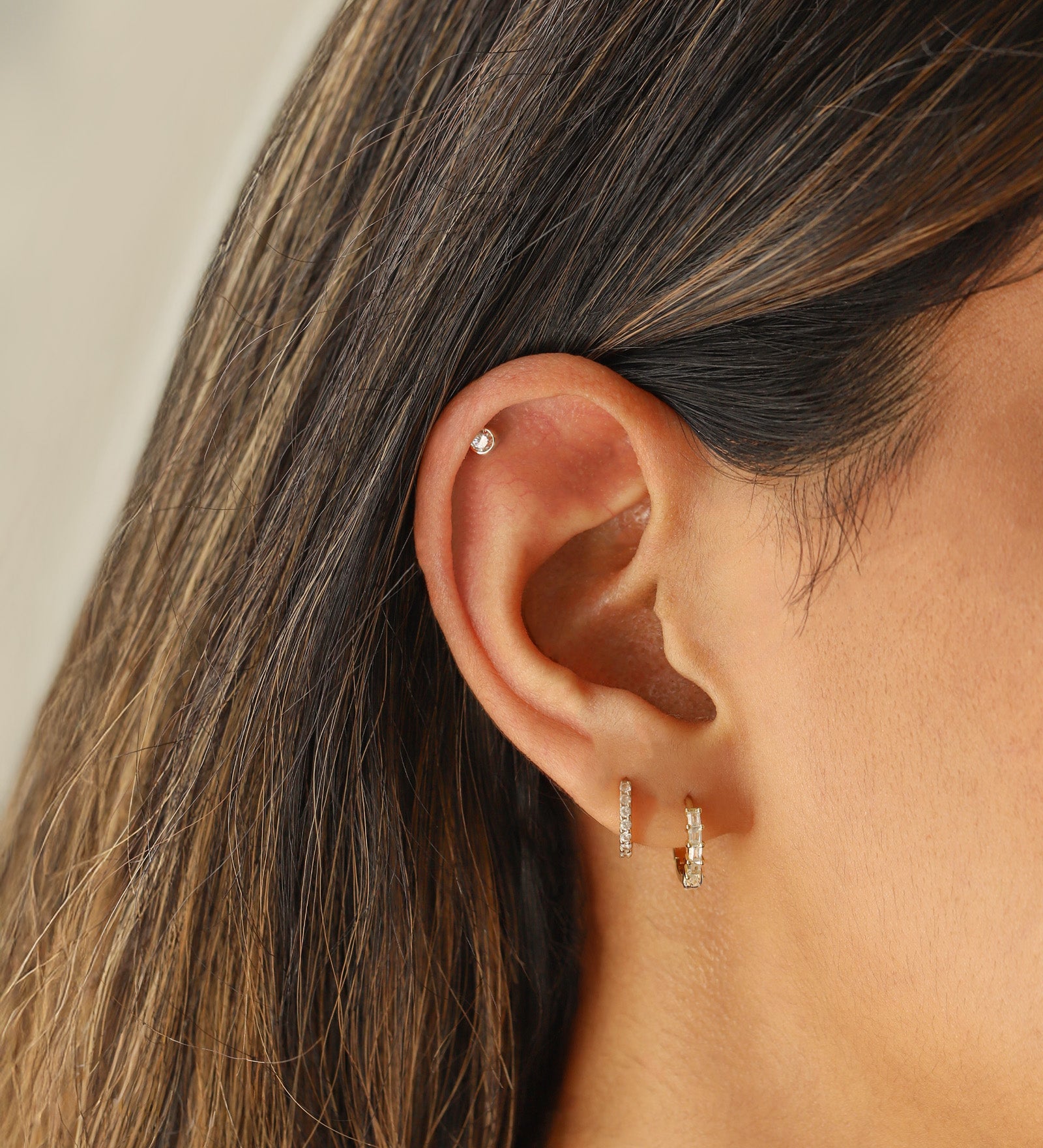 Goldhive-Round Bezel CZ Cartilage Stud-Earrings-Blue Ruby Jewellery-Vancouver Canada