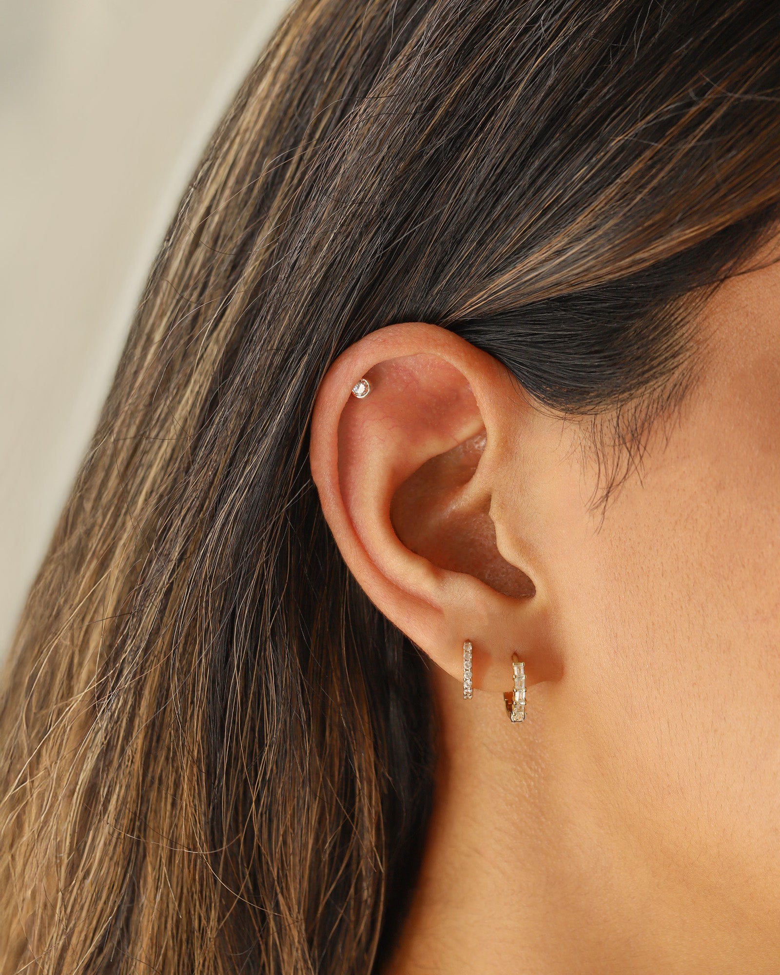 Goldhive-Round Bezel CZ Cartilage Stud-Earrings-Blue Ruby Jewellery-Vancouver Canada