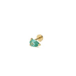 Teardrop CZ Cartilage Stud 14k Yellow Gold, Cubic Zirconia