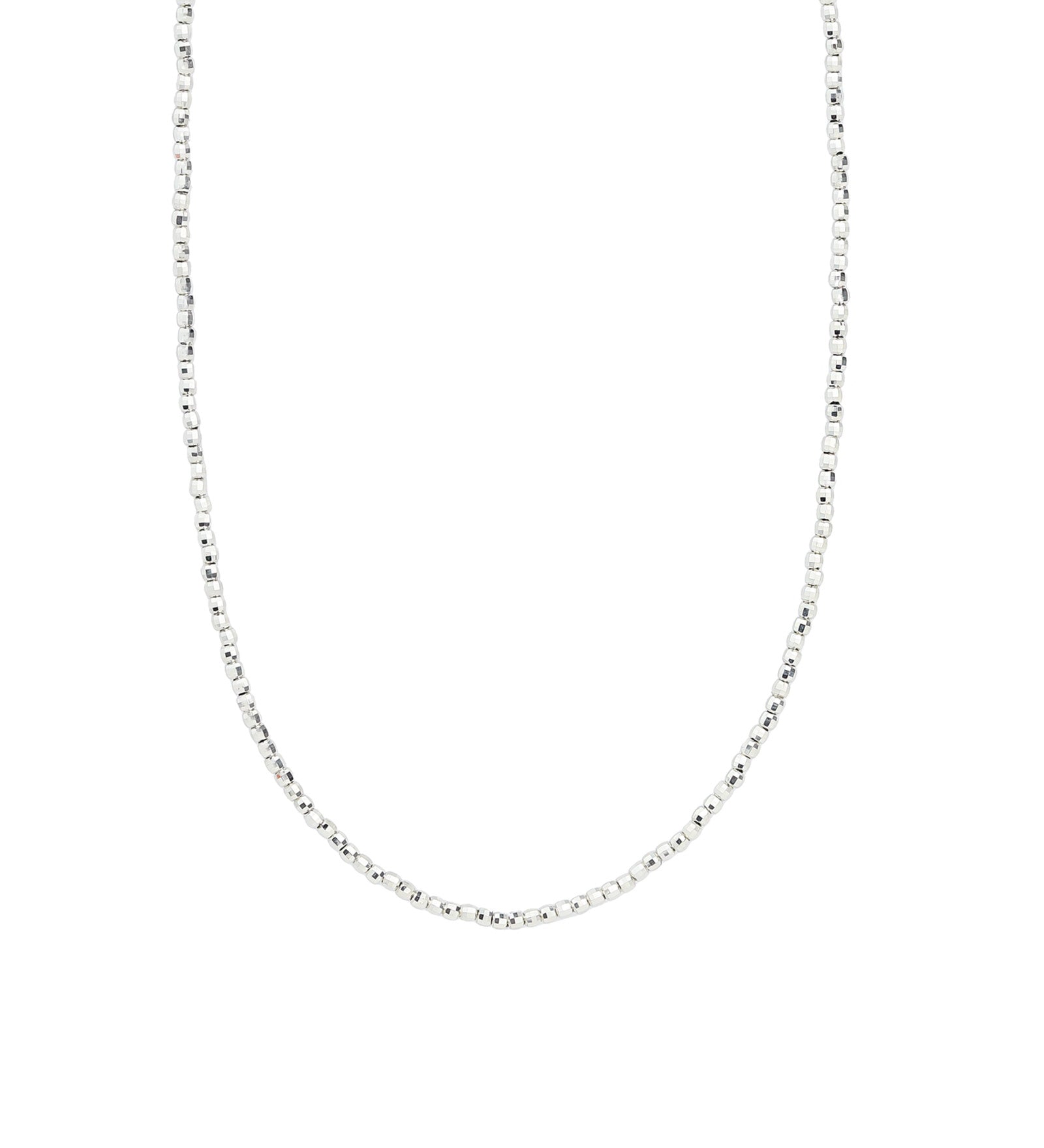 Faceted Beaded Necklace Sterling Silver