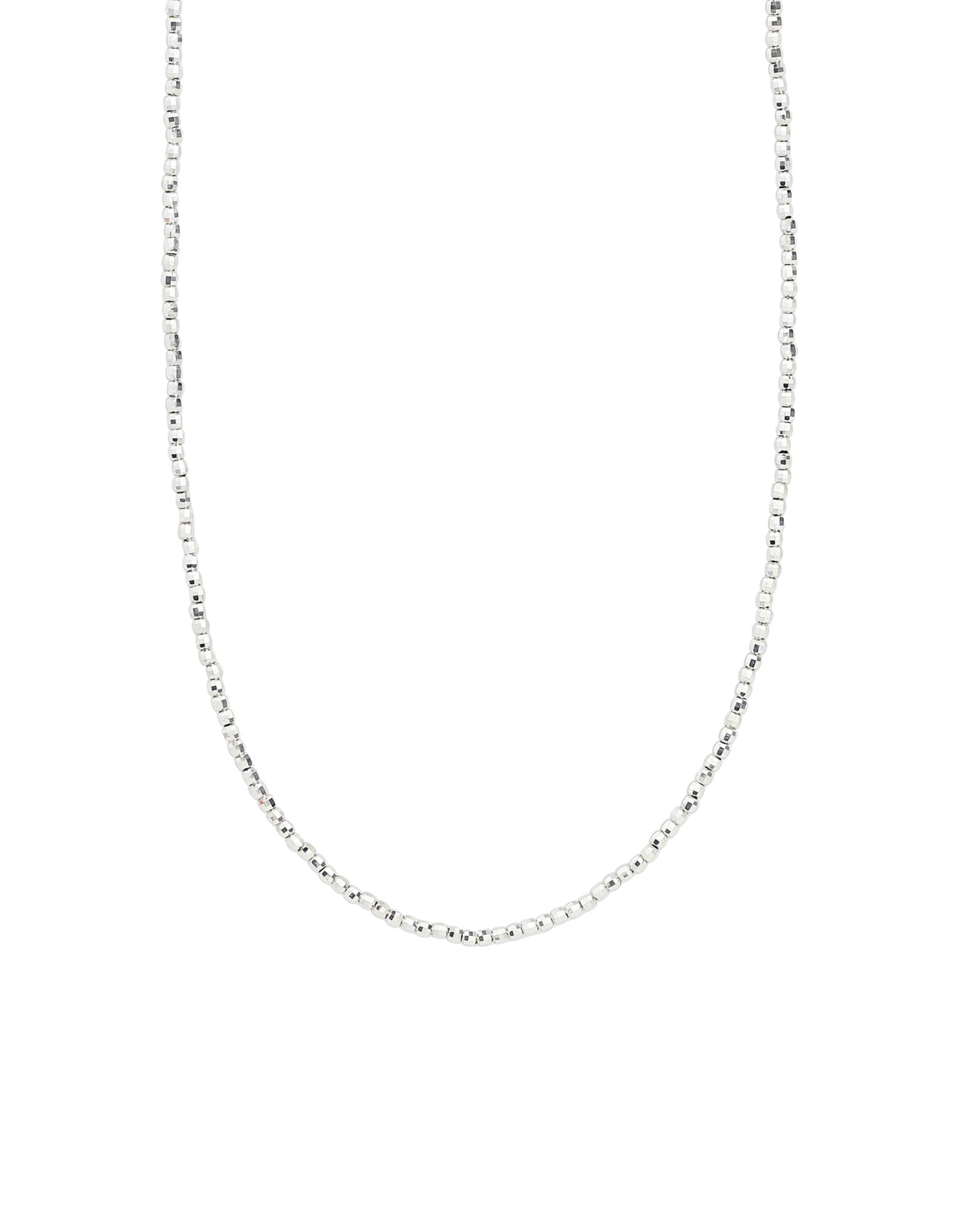Faceted Beaded Necklace Sterling Silver