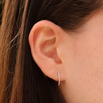Oval Pavé Huggies | 12mm 14k White Gold, Diamond