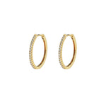 Goldhive-Oval Pavé Huggies | 16mm-Earrings-Blue Ruby Jewellery-Vancouver Canada