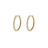 Goldhive-Oval Pavé Huggies | 16mm-Earrings-Blue Ruby Jewellery-Vancouver Canada