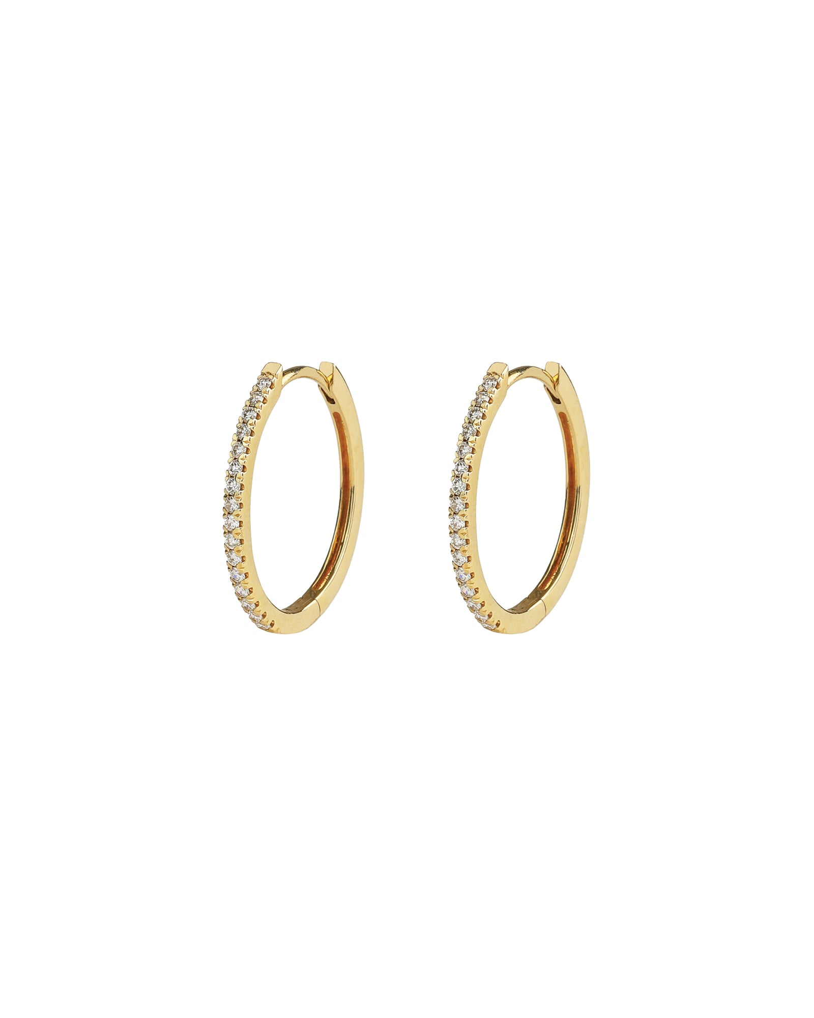 Goldhive-Oval Pavé Huggies | 16mm-Earrings-Blue Ruby Jewellery-Vancouver Canada