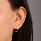 Goldhive-Pavé Huggies | 17mm-Earrings-Blue Ruby Jewellery-Vancouver Canada