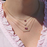 Goldhive-Marquise Pink Sapphire + Diamond Halo Necklace-Necklaces-Blue Ruby Jewellery-Vancouver Canada