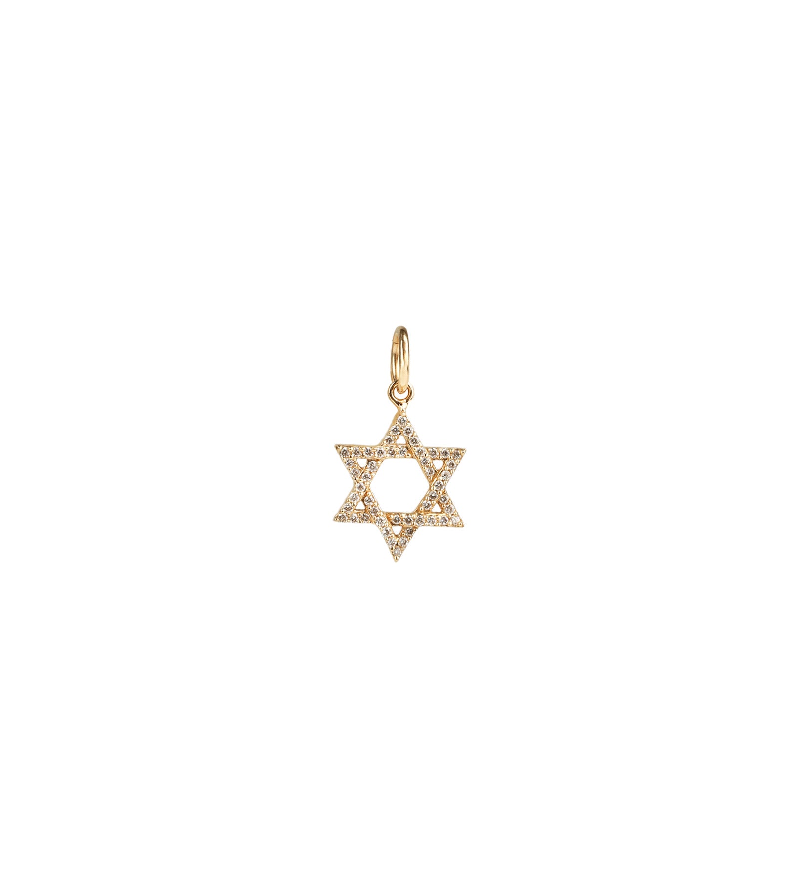 Goldhive-Star of David Charm-Necklaces-14k Yellow Gold, Diamond-Blue Ruby Jewellery-Vancouver Canada