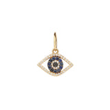 Goldhive-Open Evil Eye Charm-Necklaces-14k Yellow Gold, Diamond, Black Diamond, Sapphire-Blue Ruby Jewellery-Vancouver Canada