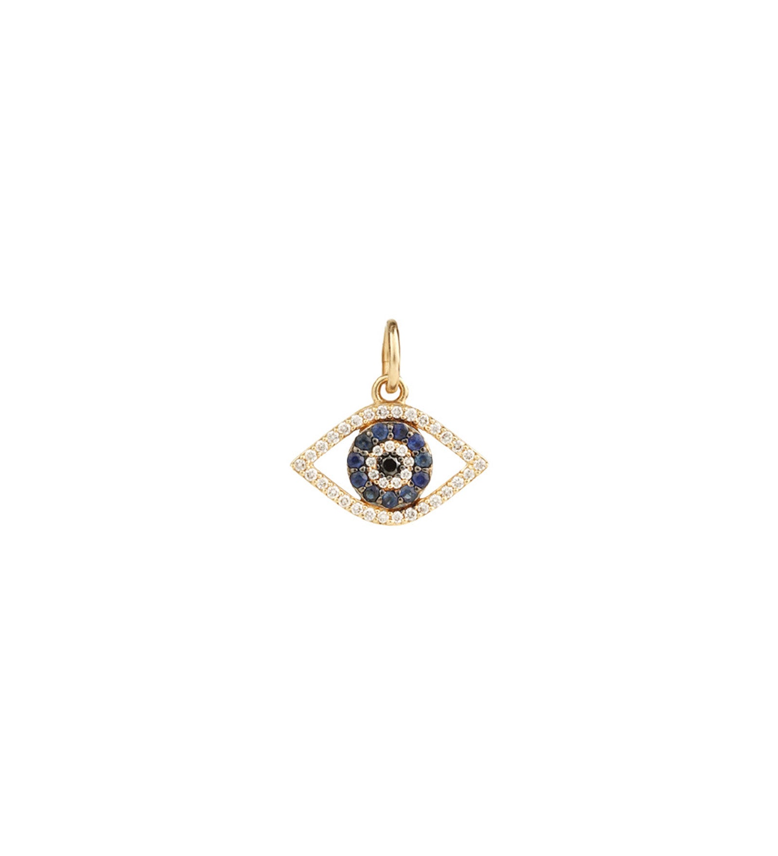 Goldhive-Open Evil Eye Charm-Necklaces-14k Yellow Gold, Diamond, Black Diamond, Sapphire-Blue Ruby Jewellery-Vancouver Canada