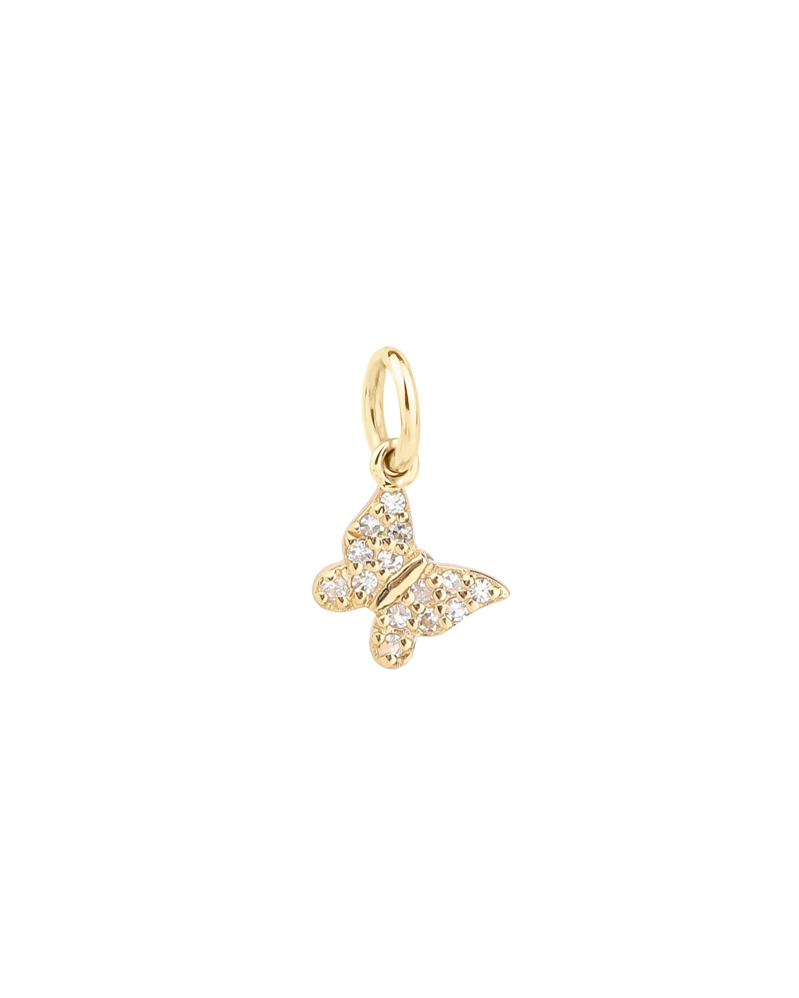 Goldhive Pave Butterfly Necklace 14k Yellow Gold Blue Ruby Jewellery Canada