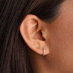 Goldhive-Oval Pavé Huggies | 11mm-Earrings-Blue Ruby Jewellery-Vancouver Canada