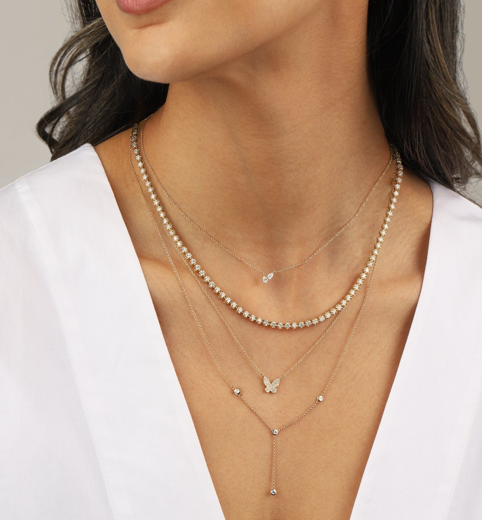 Goldhive-Tennis Diamond Necklace | Large-Necklaces-Blue Ruby Jewellery-Vancouver Canada