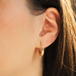 Goldhive-Tapered Huggies | 17mm-Earrings-Blue Ruby Jewellery-Vancouver Canada
