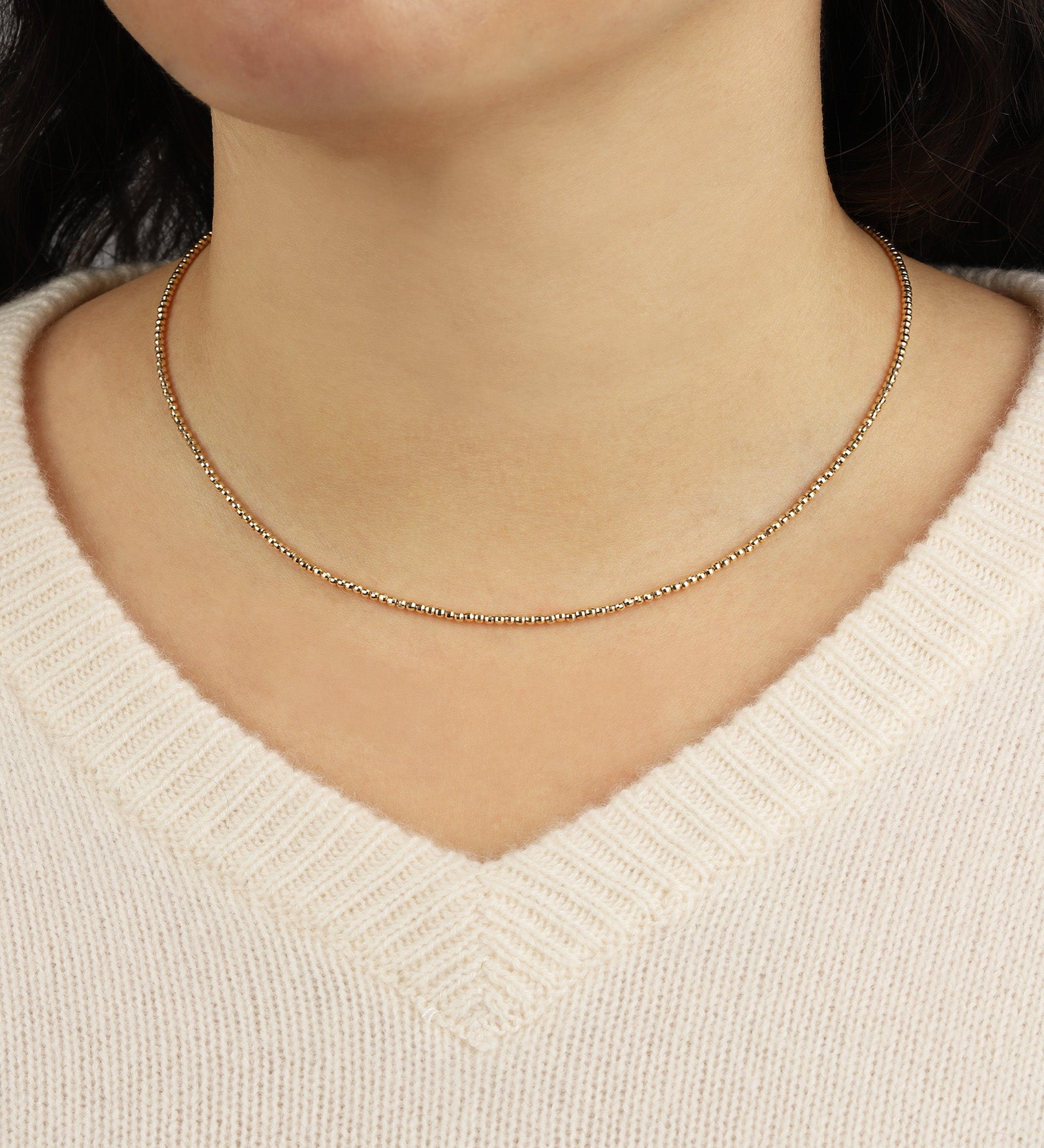 Goldhive-Faceted Beaded Necklace | 2mm-Necklaces-Blue Ruby Jewellery-Vancouver Canada