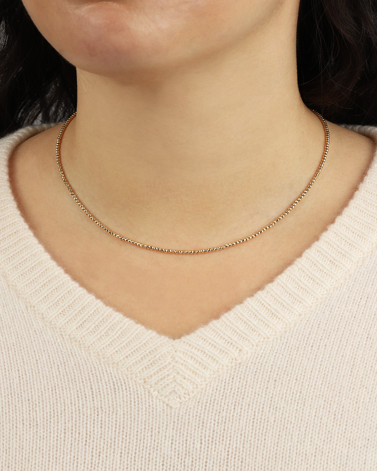 Goldhive-Faceted Beaded Necklace | 2mm-Necklaces-Blue Ruby Jewellery-Vancouver Canada