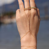 Goldhive-Two Wrap Mirror Beaded Hand Chain-Body Jewellery-Blue Ruby Jewellery-Vancouver Canada