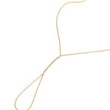 Goldhive-Two Wrap Mirror Beaded Hand Chain-Body Jewellery-14k Yellow Gold-Blue Ruby Jewellery-Vancouver Canada