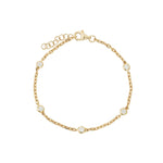 Goldhive-Bezel Diamond Station Bracelet-Bracelets-14k Yellow Gold, Diamond-Blue Ruby Jewellery-Vancouver Canada