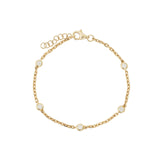 Goldhive-Bezel Diamond Station Bracelet-Bracelets-14k Yellow Gold, Diamond-Blue Ruby Jewellery-Vancouver Canada