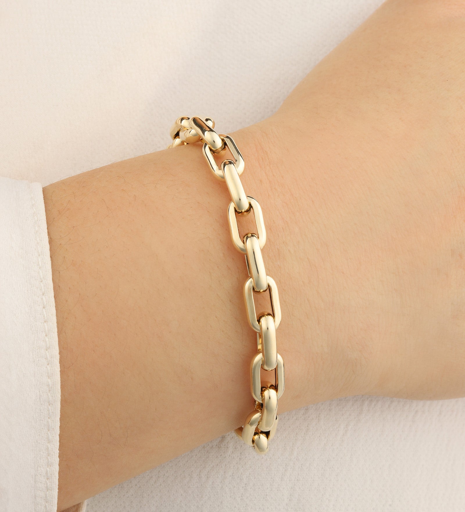 Goldhive-Modern Rectangle Link Bracelet-Bracelets-Blue Ruby Jewellery-Vancouver Canada