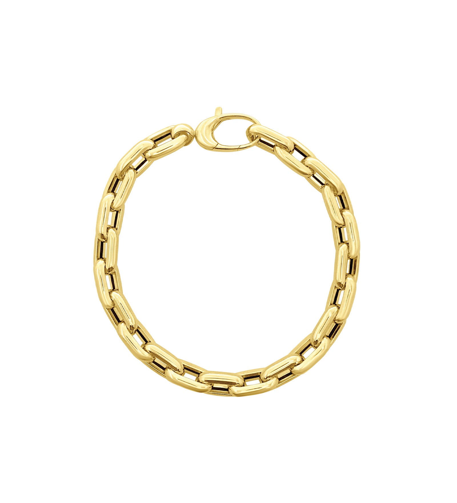 Goldhive-Modern Rectangle Link Bracelet-14k Yellow Gold-Blue Ruby Jewellery-Vancouver Canada