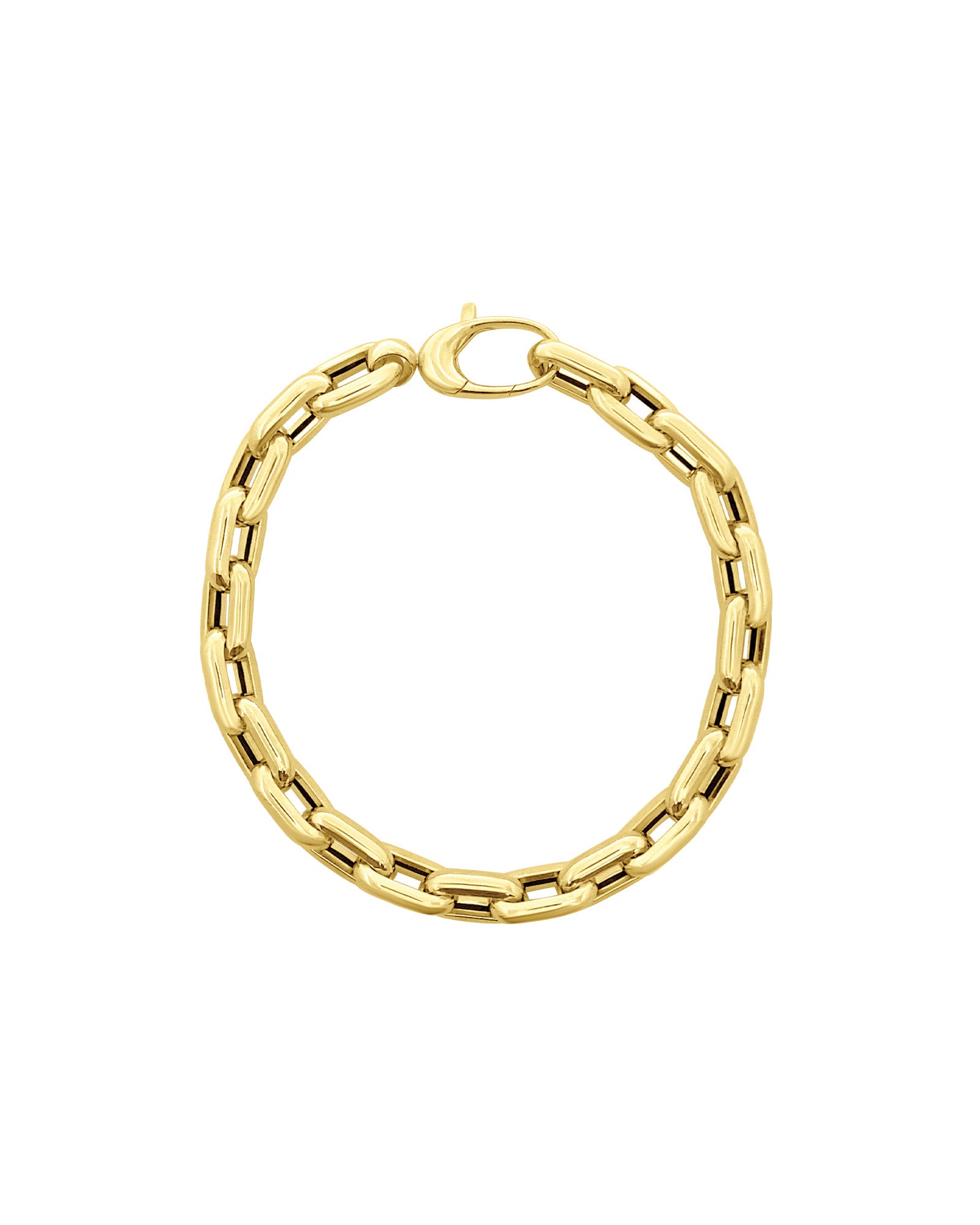 Goldhive-Modern Rectangle Link Bracelet-14k Yellow Gold-Blue Ruby Jewellery-Vancouver Canada