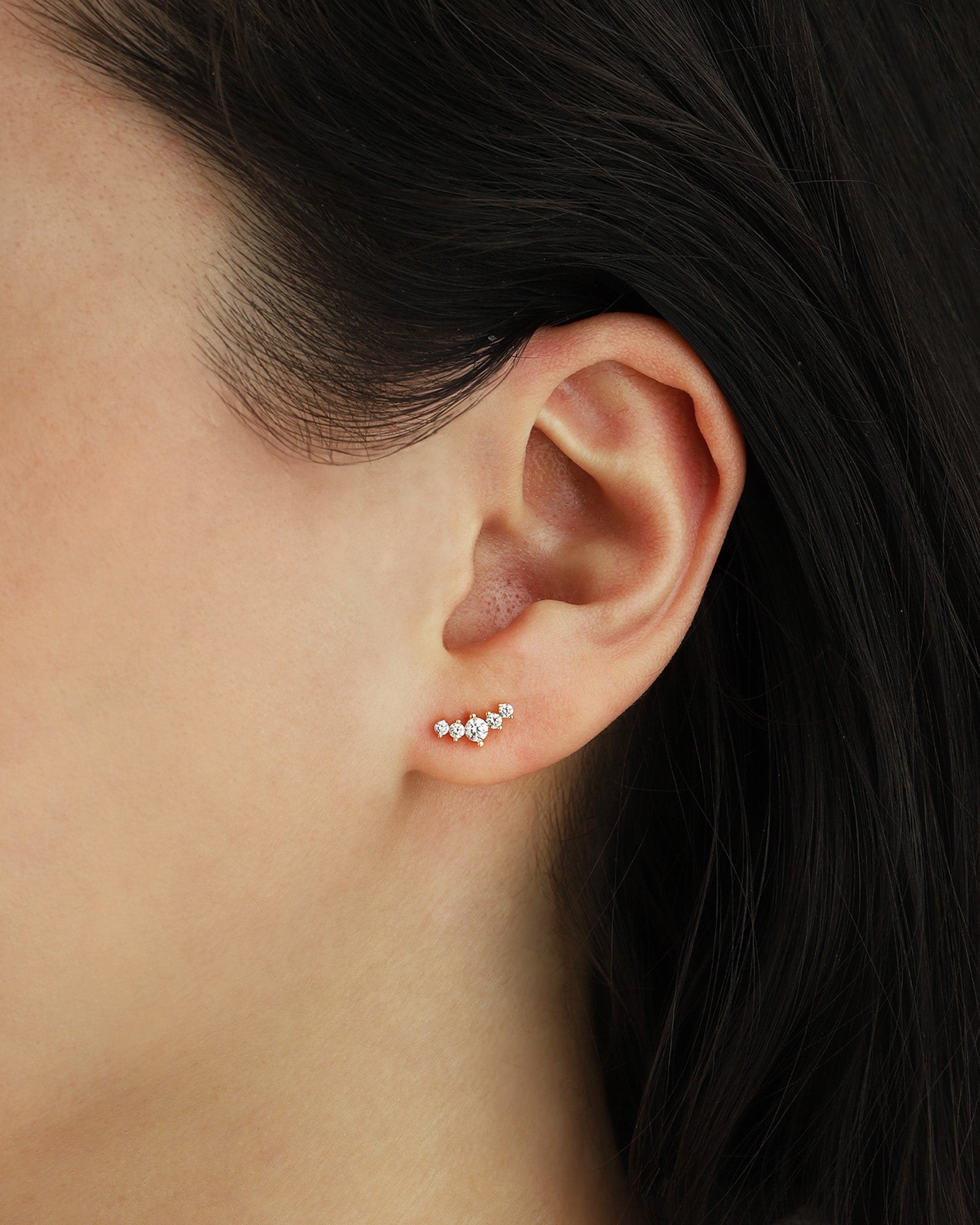 Goldhive-5 Marquise Diamond Curve Studs-Earrings-Blue Ruby Jewellery-Vancouver Canada