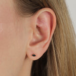 Marquise Stone Diamond Studs 14k Yellow Gold, Black Diamond