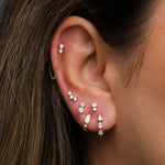 Goldhive-Rectangle Round Diamond Studs-Earrings-Blue Ruby Jewellery-Vancouver Canada
