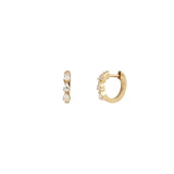 Goldhive-Triple Pear Diamond Huggies | 12mm-Earrings-Blue Ruby Jewellery-Vancouver Canada