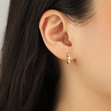 Goldhive-Triple Pear Diamond Huggies | 12mm-Earrings-Blue Ruby Jewellery-Vancouver Canada