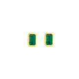 Goldhive-Bezeled Baguette Stone Studs-Earrings-Blue Ruby Jewellery-Vancouver Canada