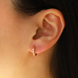 Goldhive-Double Diamond Huggies | 12mm-Earrings-Blue Ruby Jewellery-Vancouver Canada