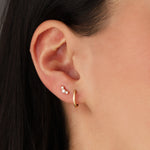 Goldhive-Three Diamond Curved Studs-Earrings-Blue Ruby Jewellery-Vancouver Canada