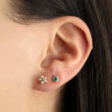 Goldhive-Bezel Emerald Studs | 5mm-Earrings-Blue Ruby Jewellery-Vancouver Canada
