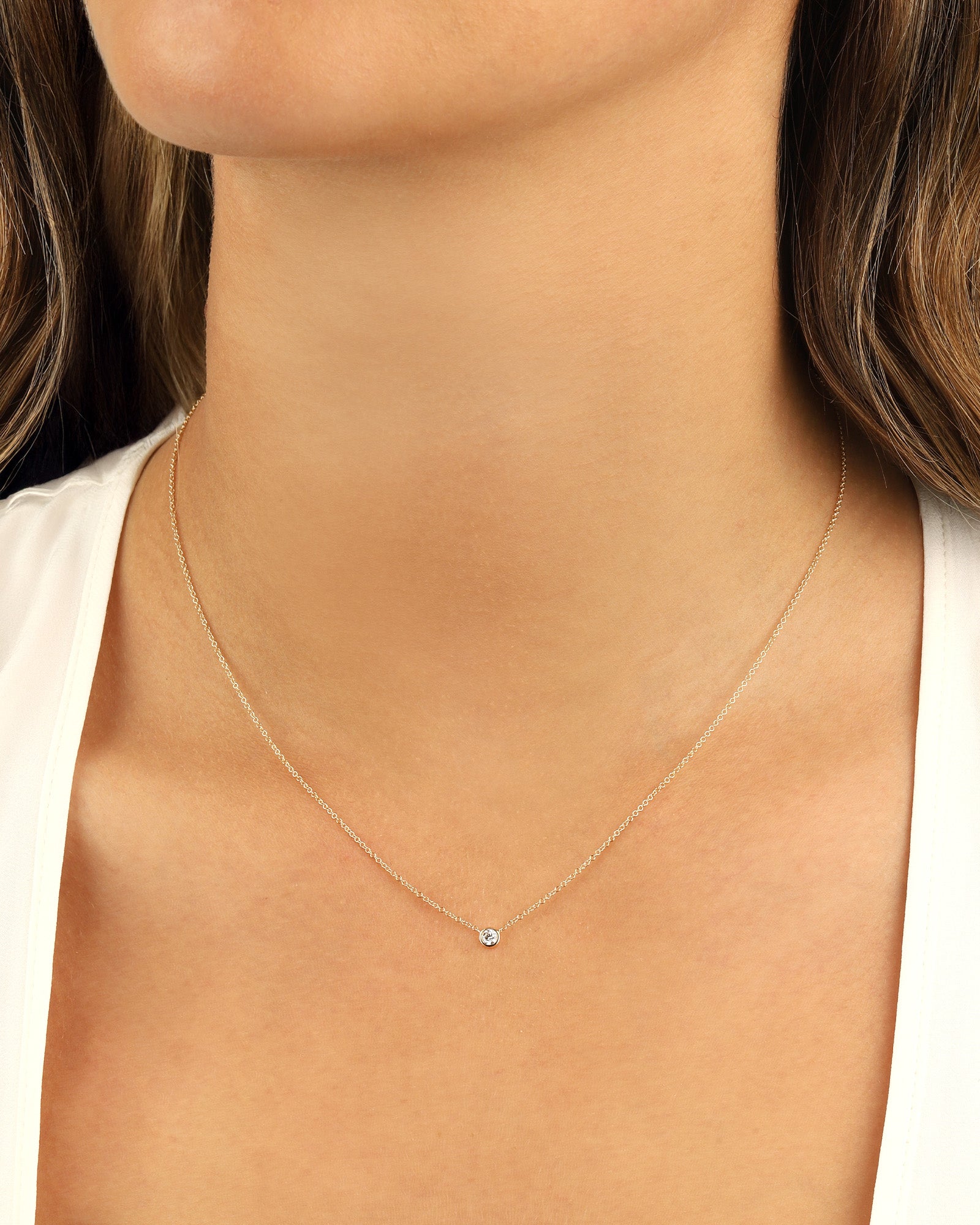 Goldhive-Bezel Diamond Floating Necklace-Necklaces-Blue Ruby Jewellery-Vancouver Canada