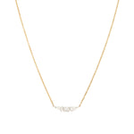 Goldhive-Three Diamond Cluster Necklace-Necklaces-14k Yellow Gold, 14k White Gold, Diamond-Blue Ruby Jewellery-Vancouver Canada