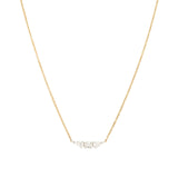 Goldhive-Three Diamond Cluster Necklace-Necklaces-14k Yellow Gold, 14k White Gold, Diamond-Blue Ruby Jewellery-Vancouver Canada