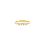 Five Pavé Diamond Ring 14k Yellow Gold, Diamond / 7