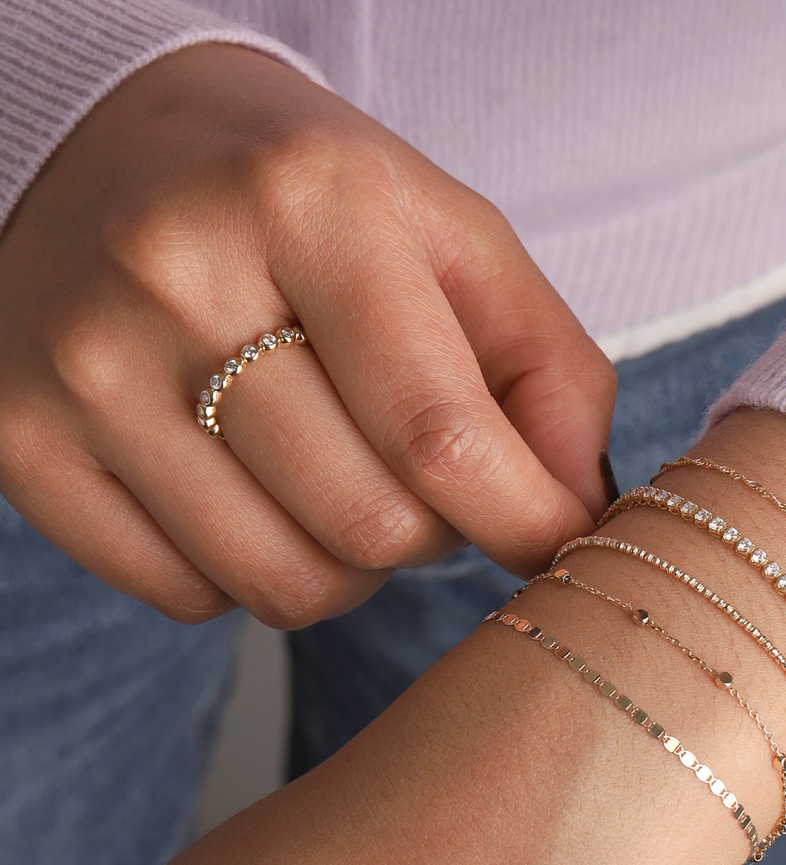 Goldhive-Bezel Diamond Eternity Ring-Rings-Blue Ruby Jewellery-Vancouver Canada