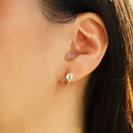 Goldhive-Round Stone Huggies | 12mm-Earrings-Blue Ruby Jewellery-Vancouver Canada