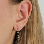 Five Gradual Diamond Drop Studs 14k Yellow Gold, Diamond