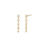 Goldhive-Five Gradual Diamond Drop Studs-Earrings-14k Yellow Gold, Diamond-Blue Ruby Jewellery-Vancouver Canada