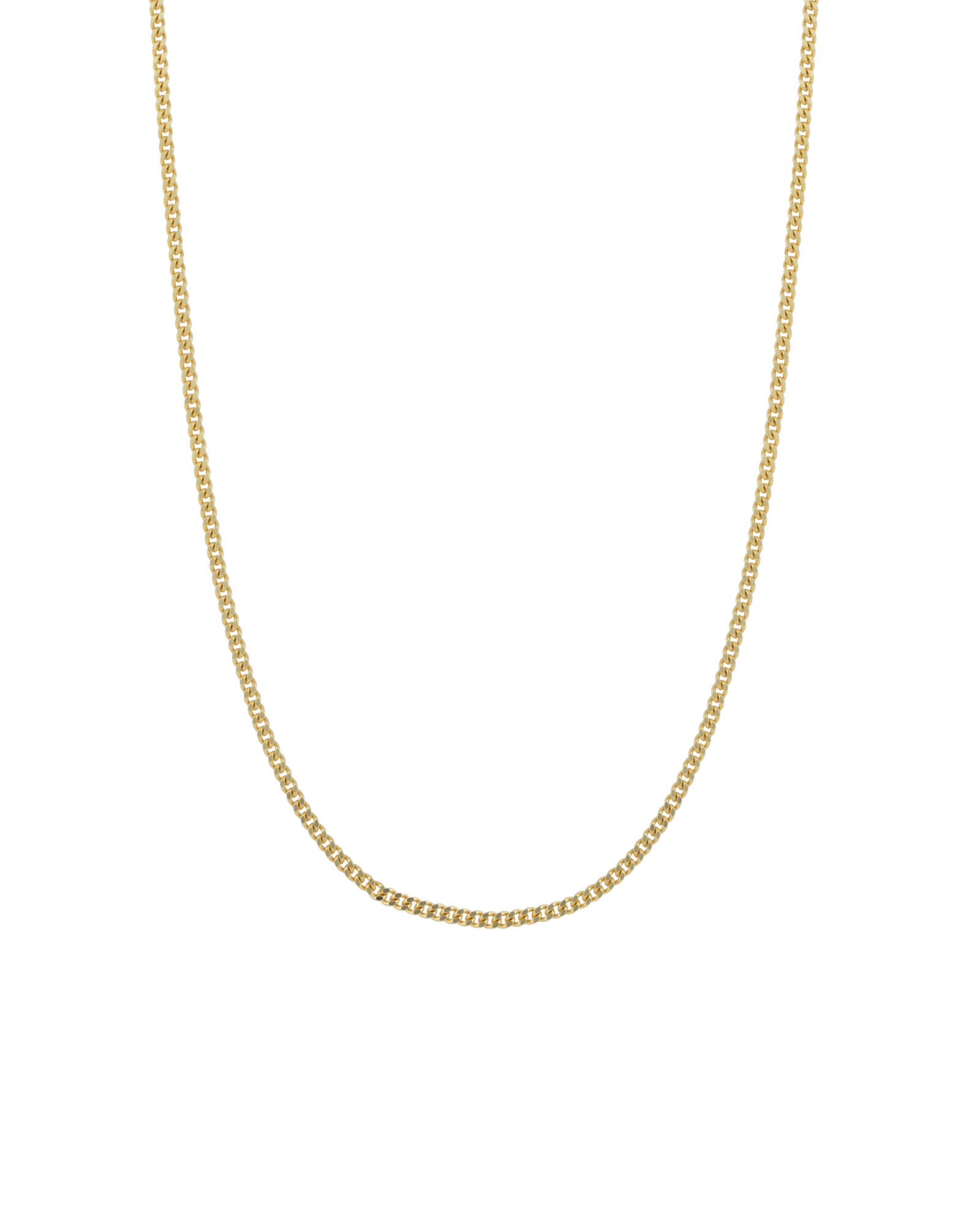 Flat Curb Chain 10k Yellow Gold / 18"